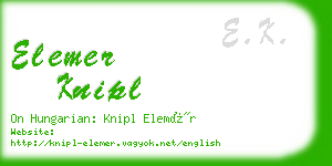 elemer knipl business card